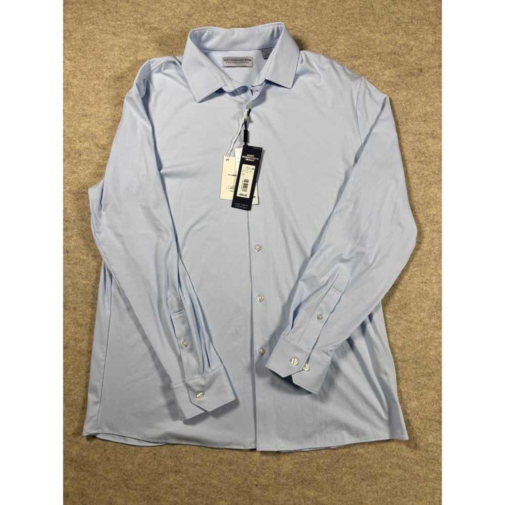 NWT Hart Schaffner Marx State Street Essentials Light Blue Shirt L - Picture 2 of 7